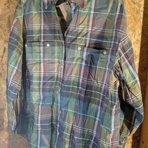 Women's Plaid Button-Down Shirt - Green Multi